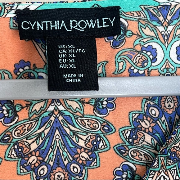 Cynthia Rowley Print Tunic Top size XL - Picture 6 of 8